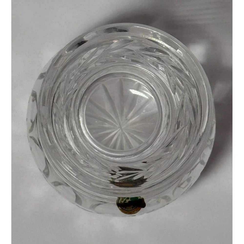 Vintage Waterford Alana Crystal Bud Vase Signed Original Sticker 3.75